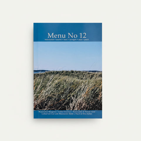 Menu No 12 with a beach scene