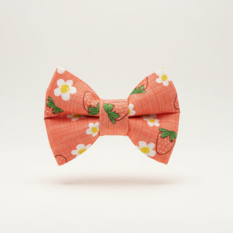 Strawberry Blossom Dog Bowtie