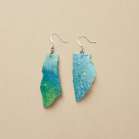 Blue Gradient Slab Earrings