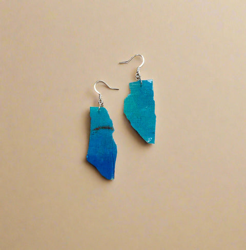 Blue Gradient Slab Earrings