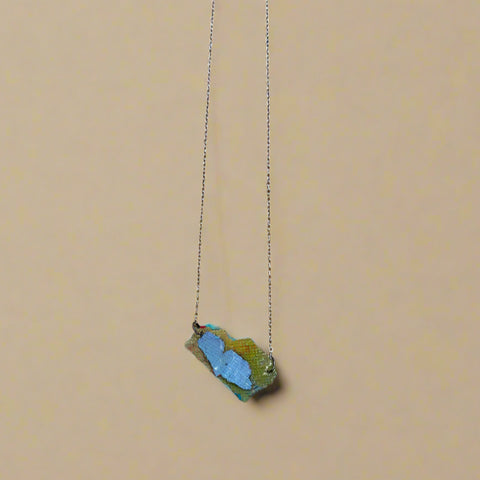 Blue Acrylic Airbrush Necklace