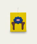 Yellow, brown and blue reflected flower wall tile