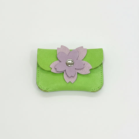 Floral Suede & Leather Card Pouch