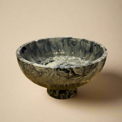 Resin Footed Bowl, Black
