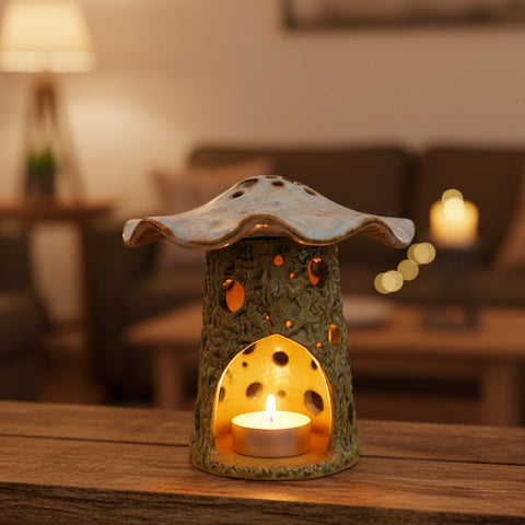 Ceramic Mushroom Luminary, Pink