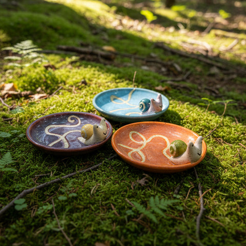 Snail Trail Ring Dish, Orange