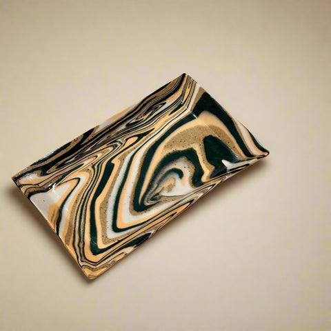 Forest Green Swirl Trinket Tray