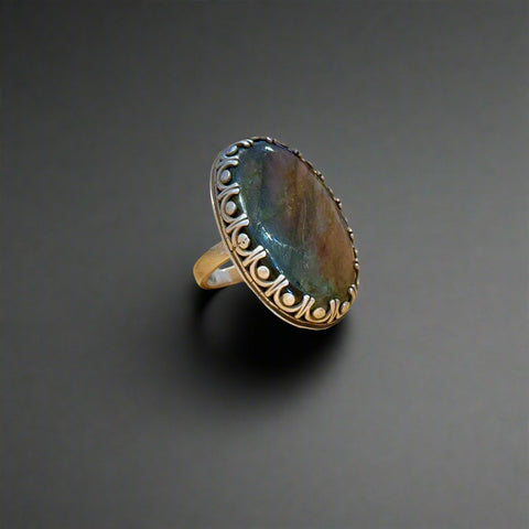 Oval Labradorite Statement Ring