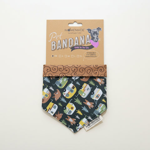 Upcycled Dog Bandana, Happy Camper
