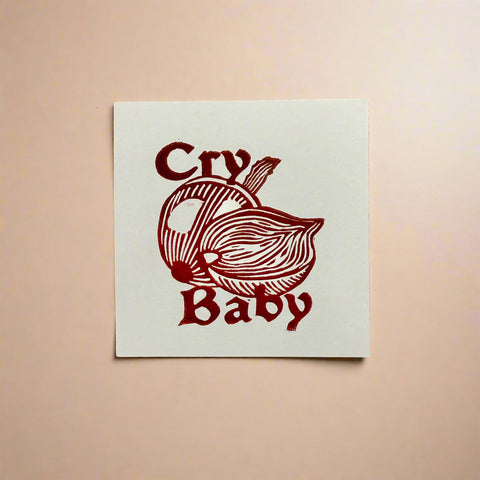 Art print with 'Cry Baby' onion design 