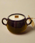 Purple ceramic container candle