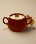 Red ceramic container candle