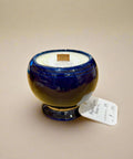 Blue ceramic candle