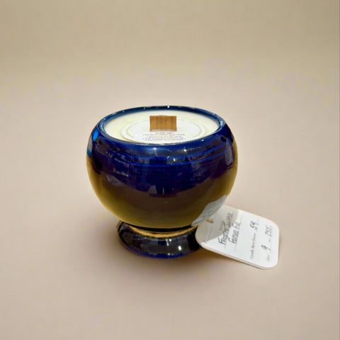 Blue ceramic candle