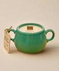 Teal ceramic candle