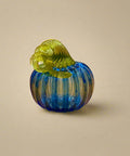 Blue glass pumpkin sculpture 