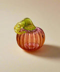 Pink glass pumpkin with green top