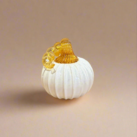 Decorative white glass pumpkin