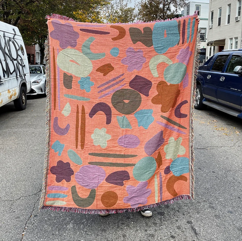 Blue Play Shapes Woven Blanket
