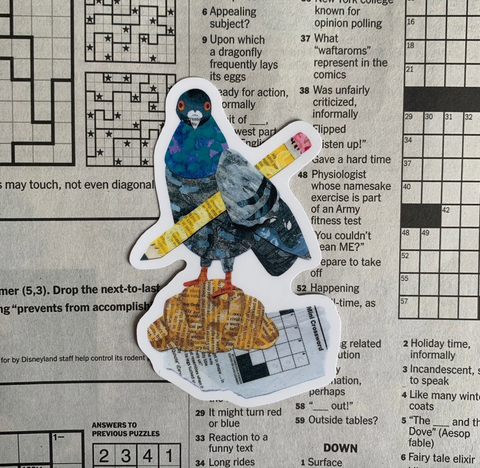 Crossword Pigeon Sticker