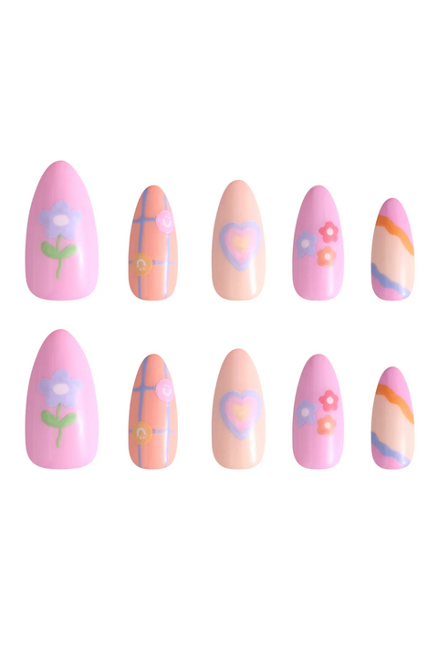 Happy Doodles By Shelly Kim Press-On Nail Kit