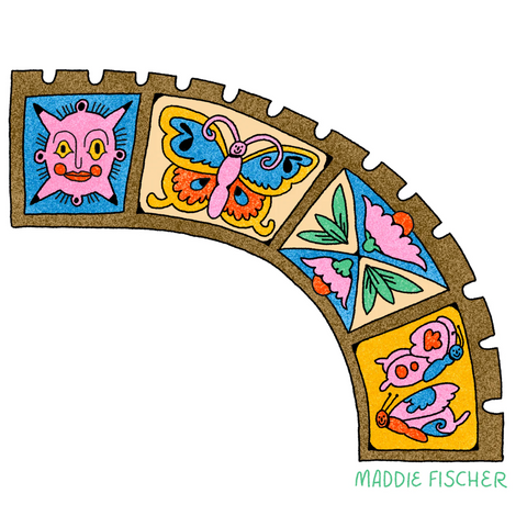 Curved Castle Panel Sticker