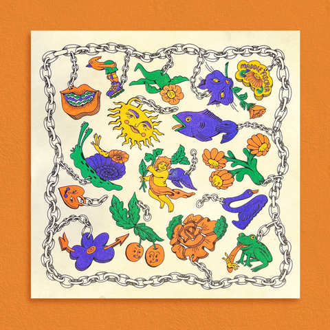 Keychain Charms Riso Print