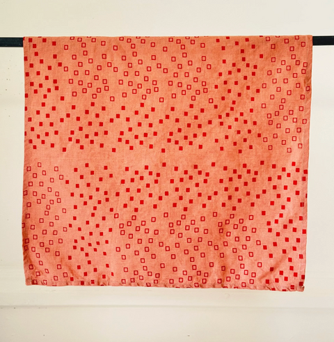 Hand Printed Napkin, Red Snippets