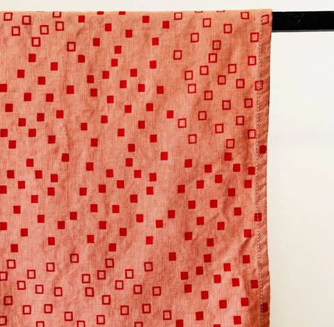 Hand Printed Napkin, Red Snippets
