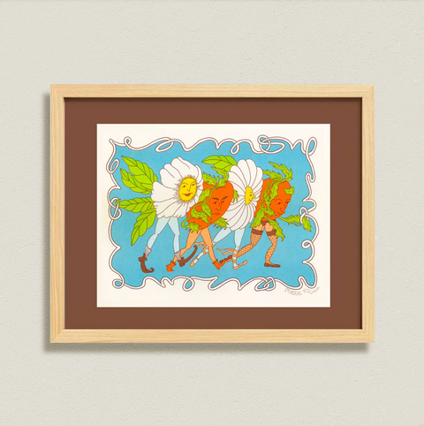 Strutting Daisies Riso Print