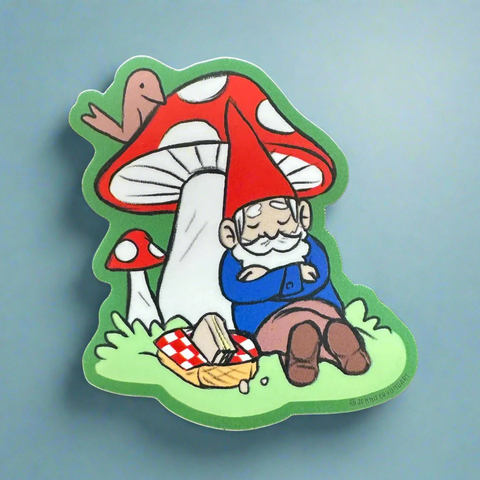 Sleepy Garden Gnome Sticker