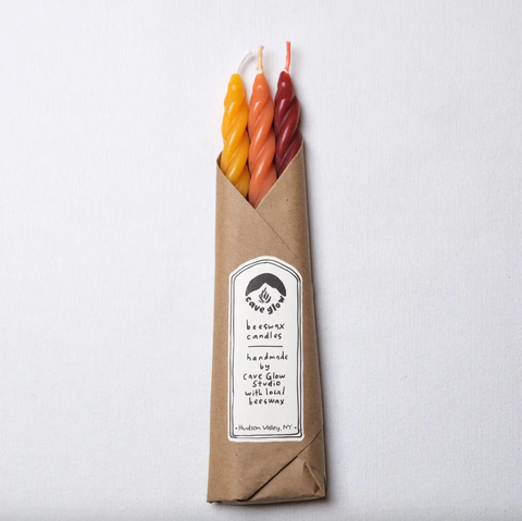 Sunrise Beeswax Spiral Taper Candle Set