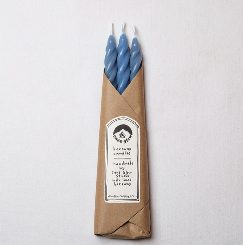 Ocean Beeswax Spiral Taper Candle Set