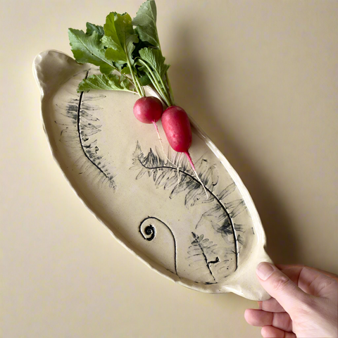 Ceramic platter on a white background