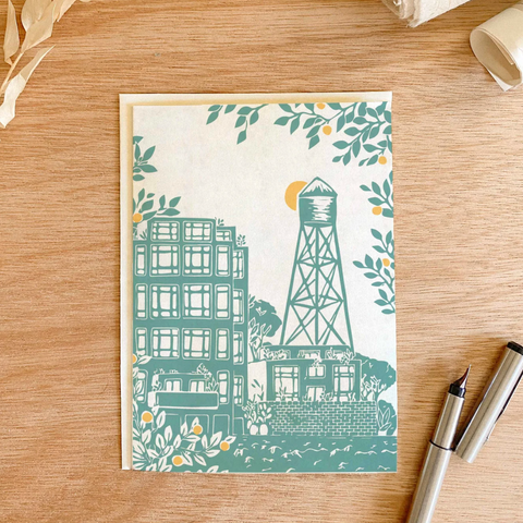 Greenpoint Water Tower Greeting Card
