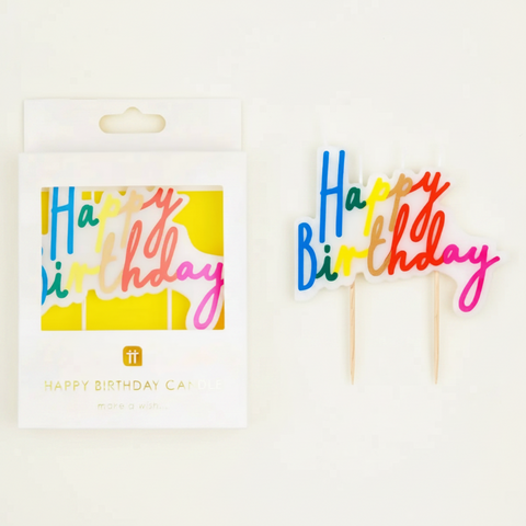 Rainbow Birthday Candle Cake Topper