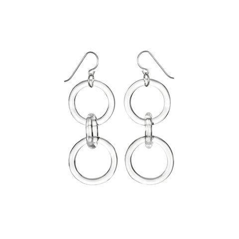Glass Thin Waisted Chain Earrings