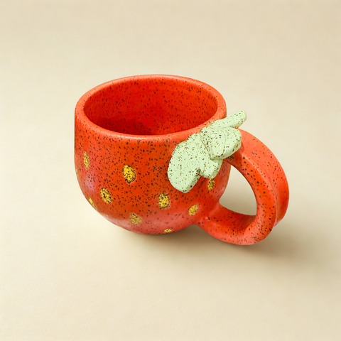Strawberry Mug, Red handle
