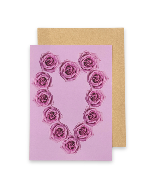 Lavender Rose Heart Card