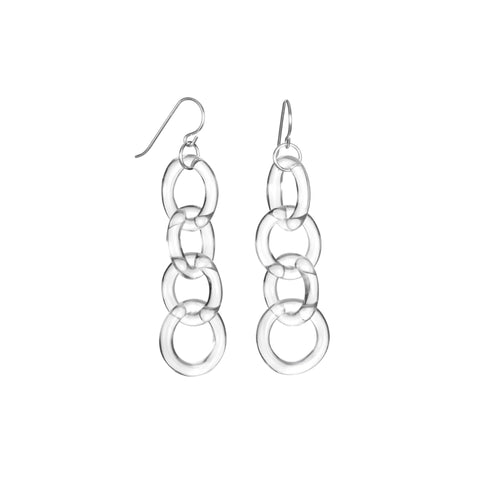 Glass Circle Chain Earrings
