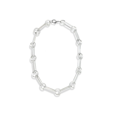 Glass Long Link Chain Necklace
