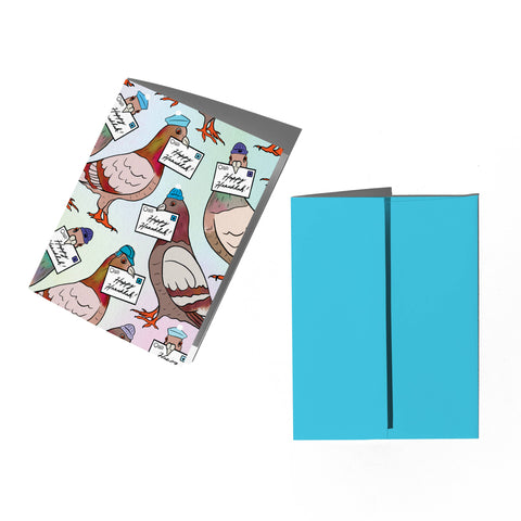 Pigeon Hanukkah Letters Card
