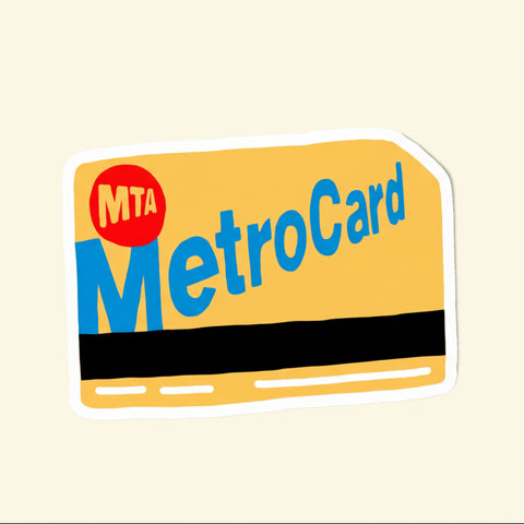 Illustration of an MTA MetroCard on a pink background