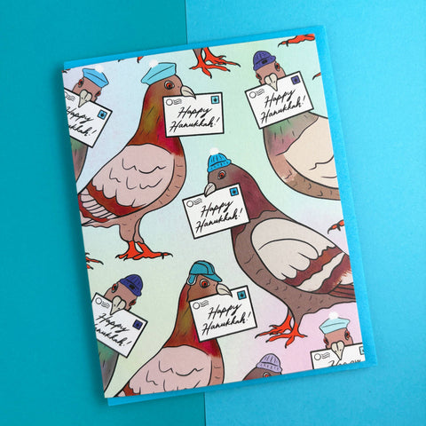 Pigeon Hanukkah Letters Card