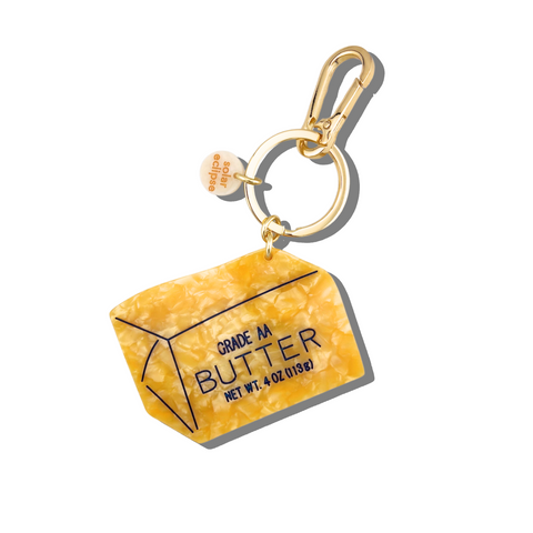 Hand-painted Butter Bag Charm + Keychain
