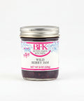 Jar of BFK Wild Berry Jam on a white background