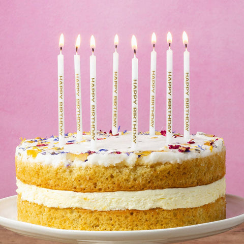 White & Gold Birthday Candles