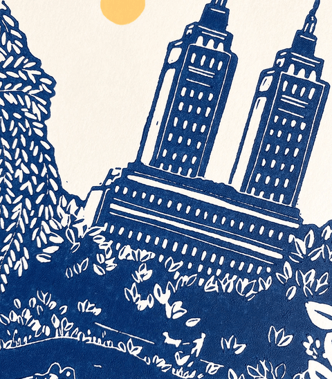 Central Park Linocut Print - The WonderMart