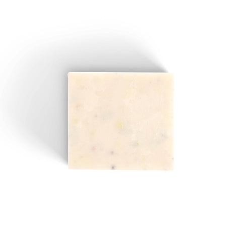 Beige square stone on a white background