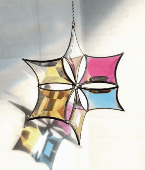 Dichroic Beveled Glass Star Sun Catcher - The WonderMart